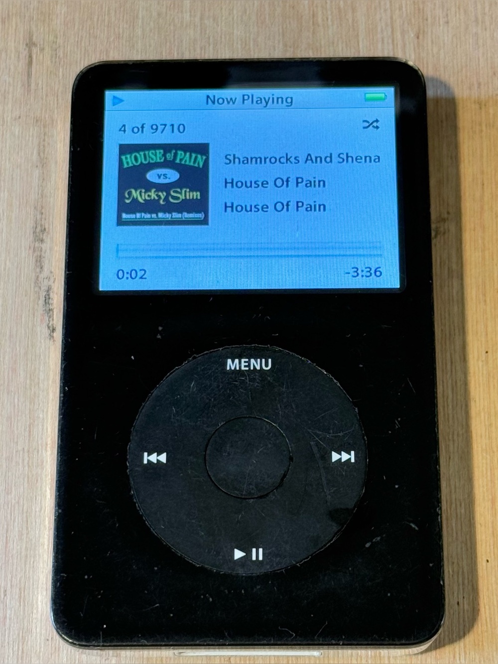 Pod Model:A1136 5thGen 80GB Black Tested Good w/9710-Songs-Charg Read Info Blw
